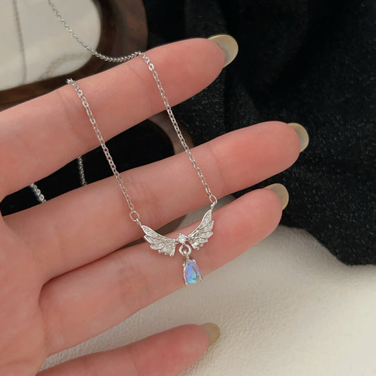 Angel Wing Moonstone Necklace