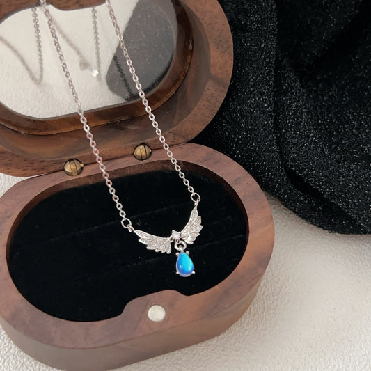 Angel Wing Moonstone Necklace