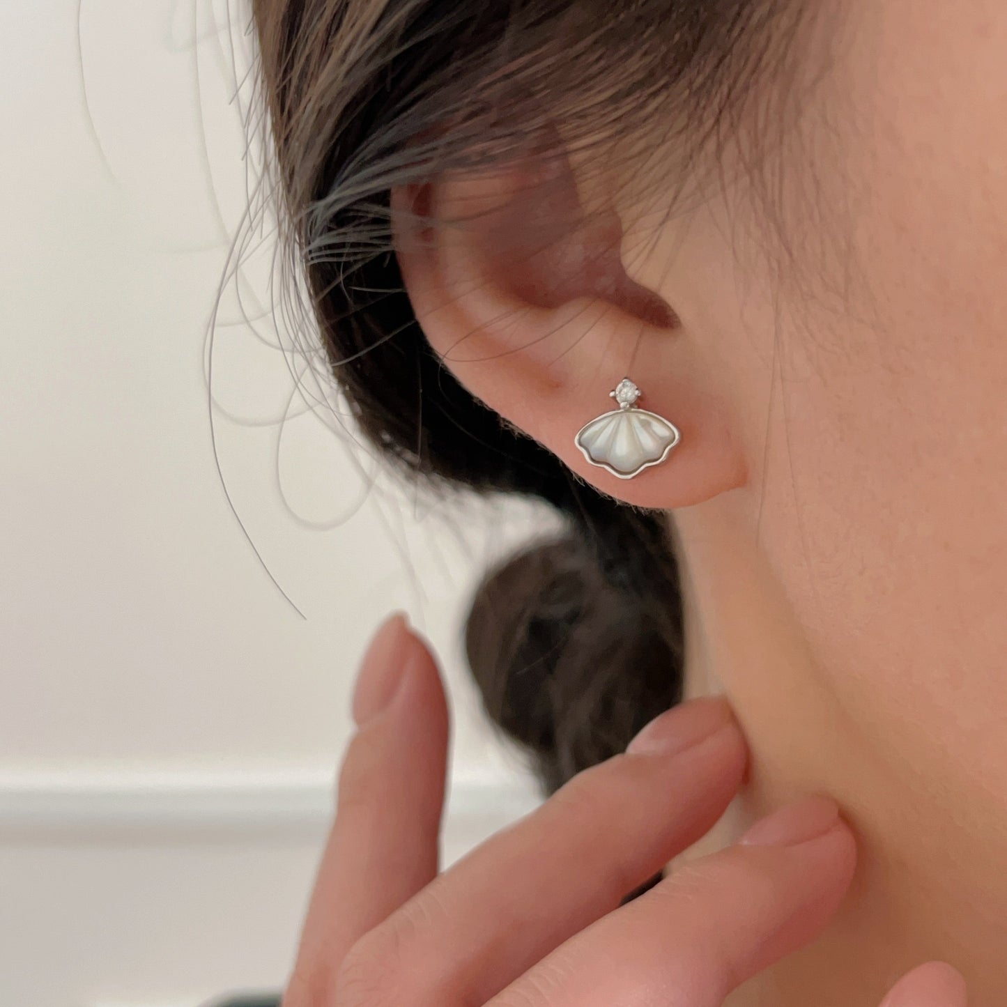 Whispering Silver Shells Earrings