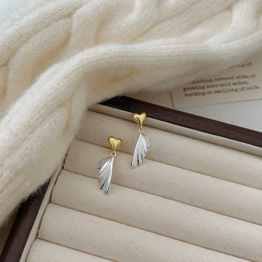 Whispering Heart & Feather Earrings